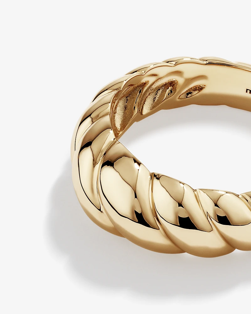 Wide Croissant Ring in 10kt Yellow Gold