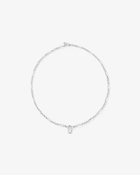 Chaîne à Pendentif Ouvert en Papier Clip 7 et 1 Alternant de 50 cm (20") en Argent Sterling