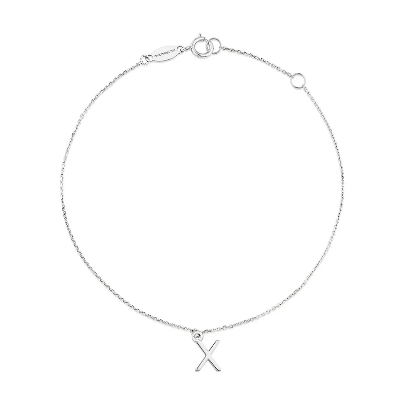19cm (7.5") X Initial Bracelet in Sterling Silver