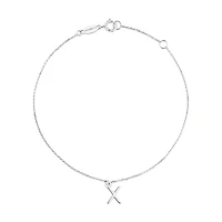 19cm (7.5") X Initial Bracelet in Sterling Silver