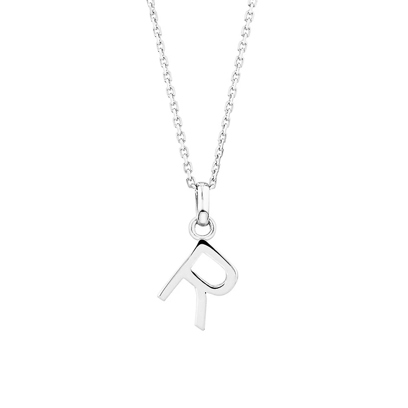 "R" Initial Pendant in Sterling Silver
