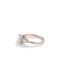 1.65 Carat TW Three Stone Oval and Pear Shaped Laboratory-Grown Diamond Engagement Ring in 14kt Rose Gold