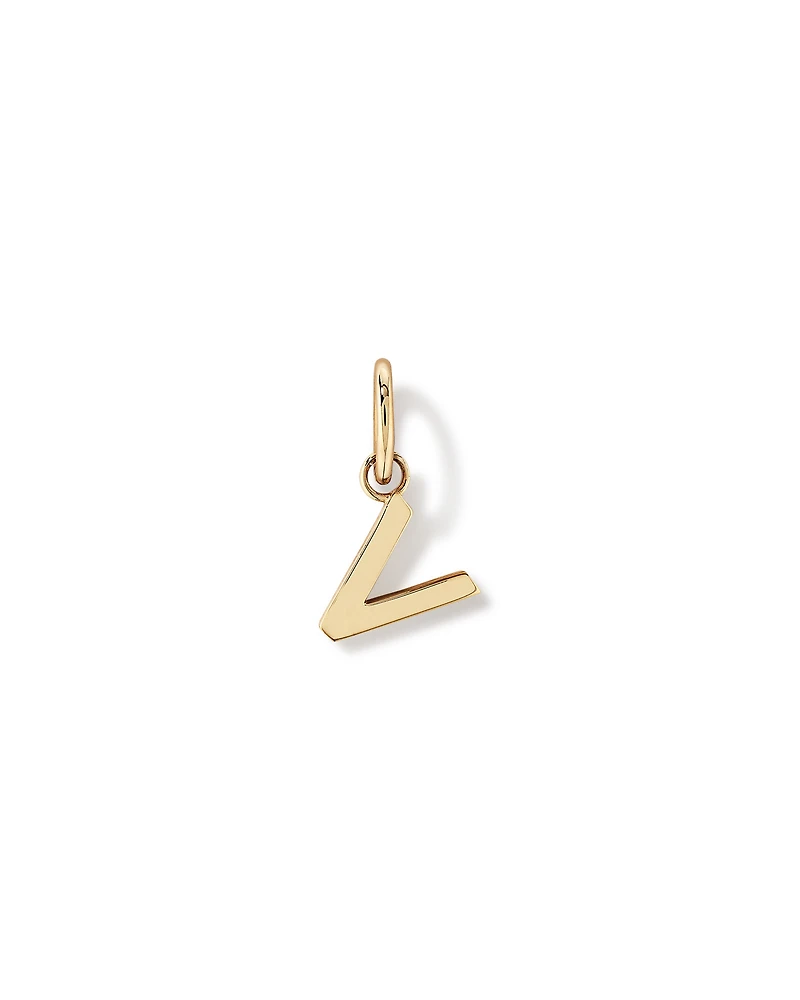 Letter V Initial Pendant in 10kt Yellow Gold