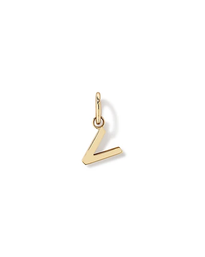 Letter V Initial Pendant in 10kt Yellow Gold