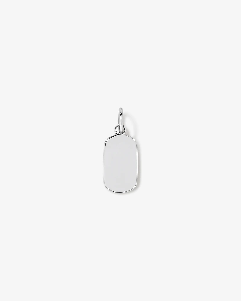 Pendentif plaque d'identité en argent sterling