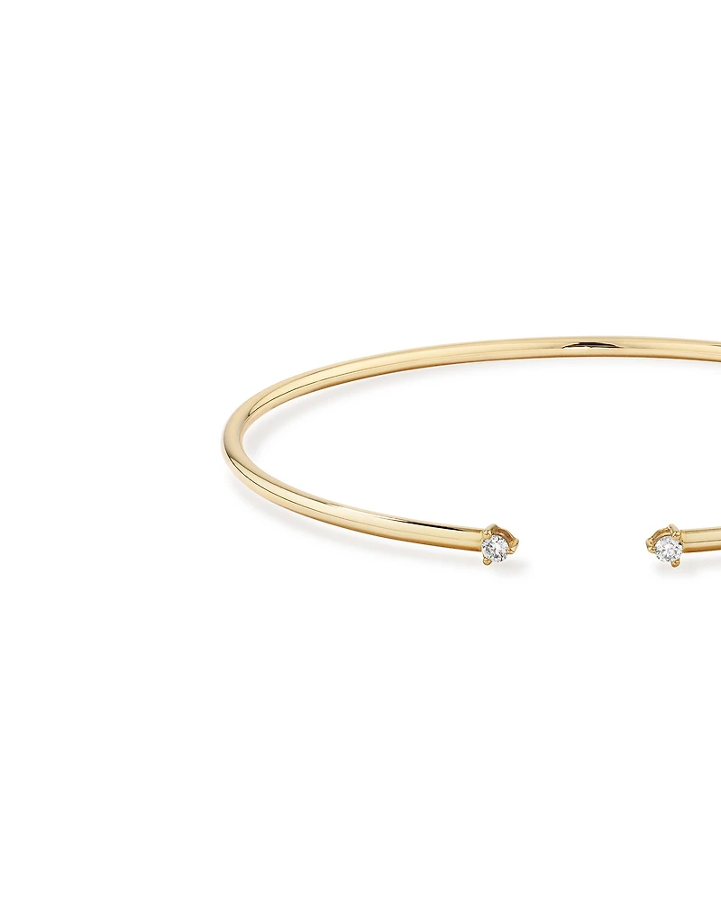Diamond Torque Bangle in 10kt Yellow Gold