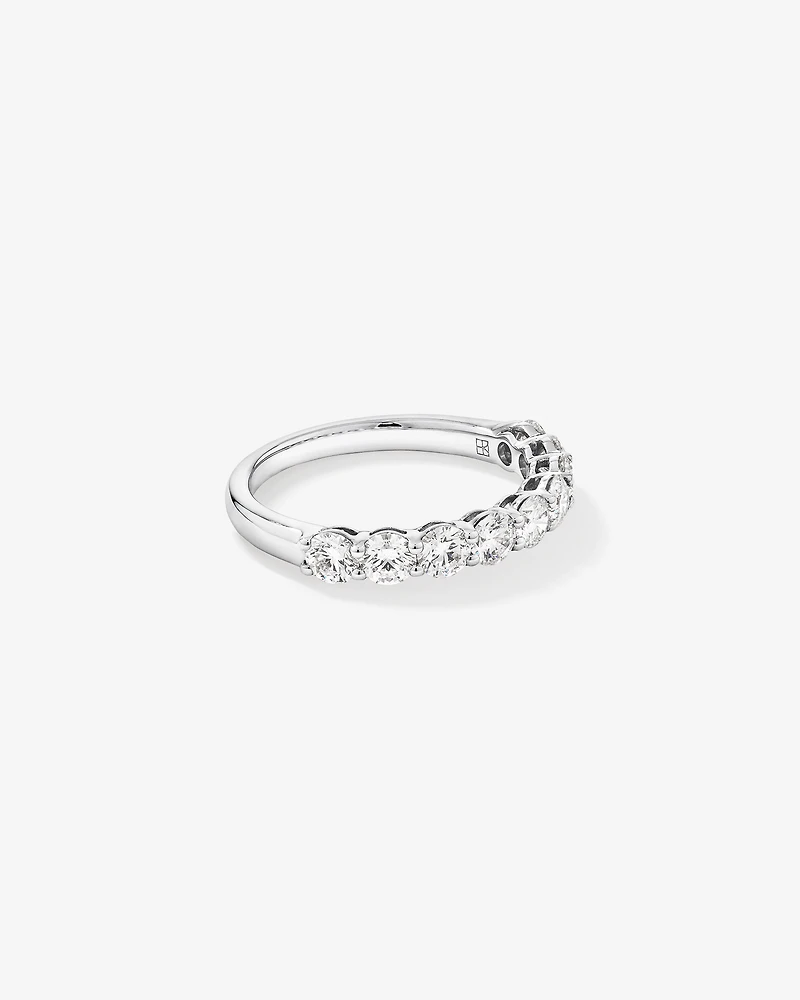 Bague de mariage ronde TW 1,30 carat en diamant brillant cultivé laboratoire or blanc 14 carats