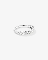 Bague de mariage ronde TW 1,30 carat en diamant brillant cultivé laboratoire or blanc 14 carats