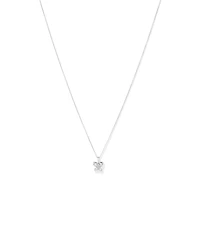 Cubic Zirconia Butterfly Pendant Necklace in Sterling Silver