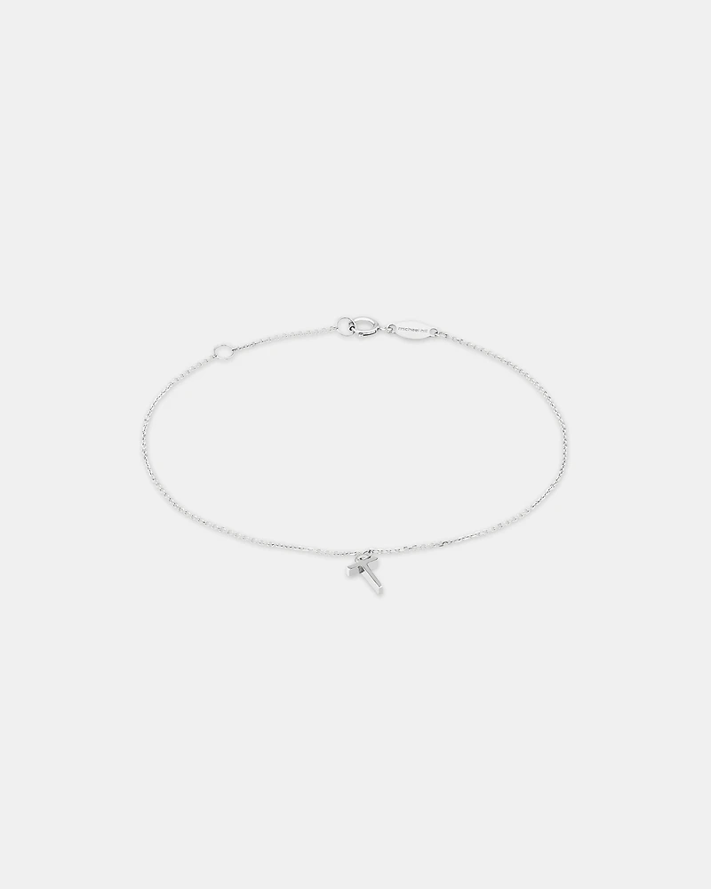 Bracelet à initiale « T » en argent