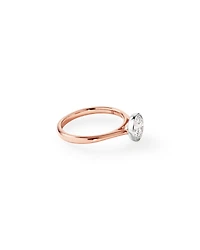 Bague de fiançailles ronde TW de 1,25 carat en diamants brillants et en or rose et blanc 14 carats