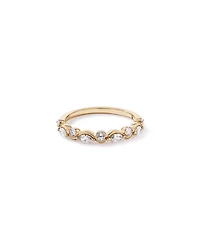 0.43TW Marquise and Round Brilliant Diamond Twist Wedding Ring 14kt Yellow Gold