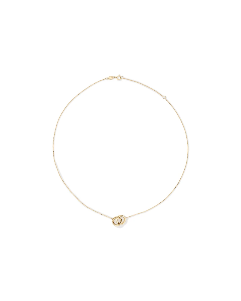 Collier en or jaune 10 K à deux cercles
