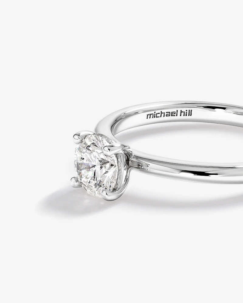 0.70 Carat TW Round Brilliant Diamond Solitaire Engagement Ring in 14kt White Gold