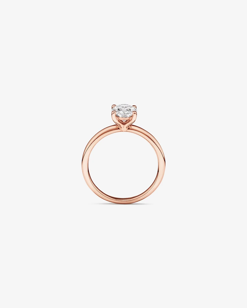 Carat TW Oval Laboratory-Grown Diamond Solitaire Engagement Ring in 14kt Rose Gold
