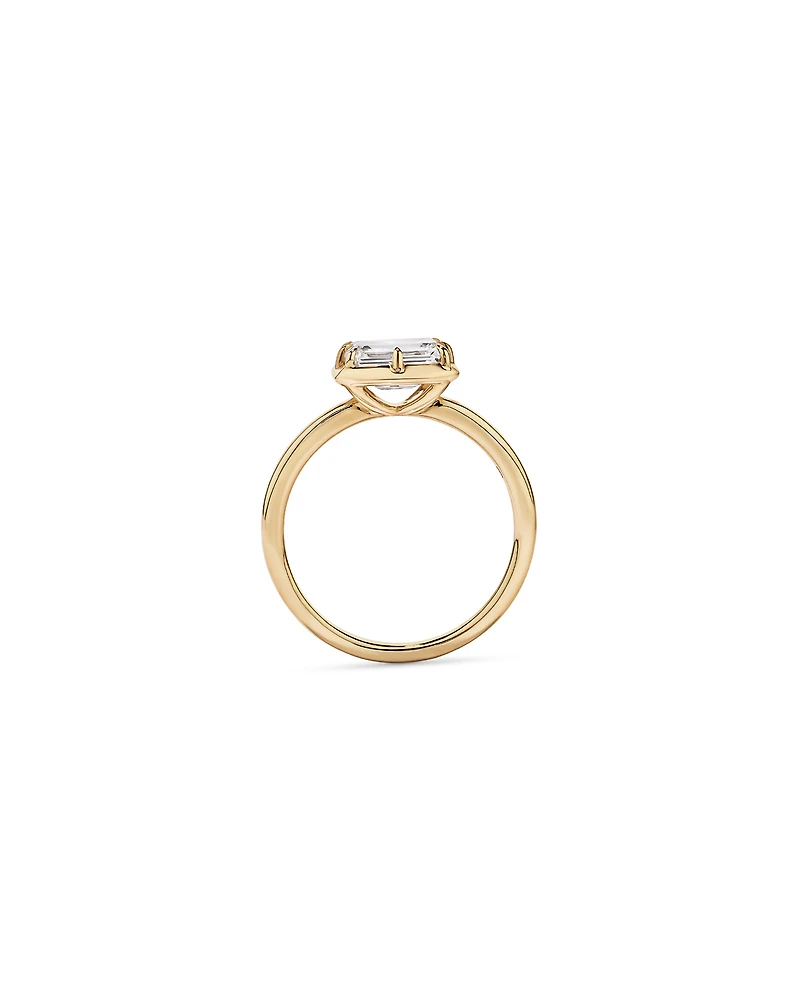 1.50TW Emerald Cut Laboratory-Grown Diamond Solitaire Ring in 14kt Yellow Gold