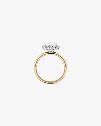 2.34 Carat TW Oval Cut Laboratory-Grown Diamond Halo Engagement Ring 14kt Yellow and White Gold