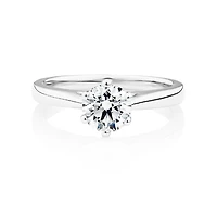 Certified Solitaire Engagement Ring with a 1 Carat TW Diamond in 14kt White Gold