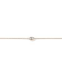 Marquise Cut White Created Sapphire Bezel Bracelet in 10kt Gold