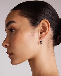 Cushion Cut Red Garnet Gemstone and Diamond Halo Drop Earrings 10kt Yellow Gold