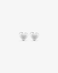 Heart Stud Earrings in Sterling Silver