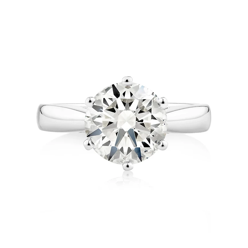 Certified Solitaire Engagement Ring with a Carat TW Diamond 14kt White Gold