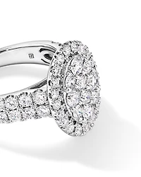Bague en or blanc 10 carats sertie d'un diamant rond brillant de synthèse 2,00