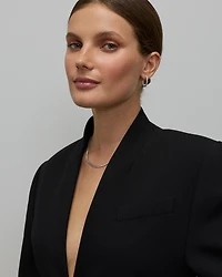 1.00TW Lab Diamond Inside Out Hoop Earrings in Silver - Small