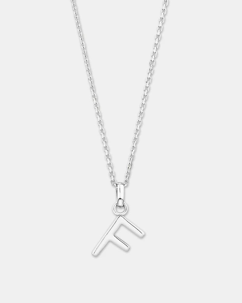 "F" Initial Pendant in Sterling Silver