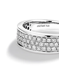 Men's Pave Ring with 0.87 Carat TW of Diamonds in 10kt White Gold