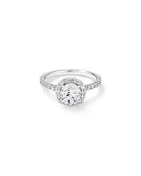 Anneau engagé, halo en diamant brillant cultivé en laboratoire de 1,79 carat en or blanc 14 carats