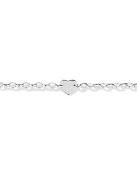 Heart Disc Oval Belcher Bracelet in Sterling Silver