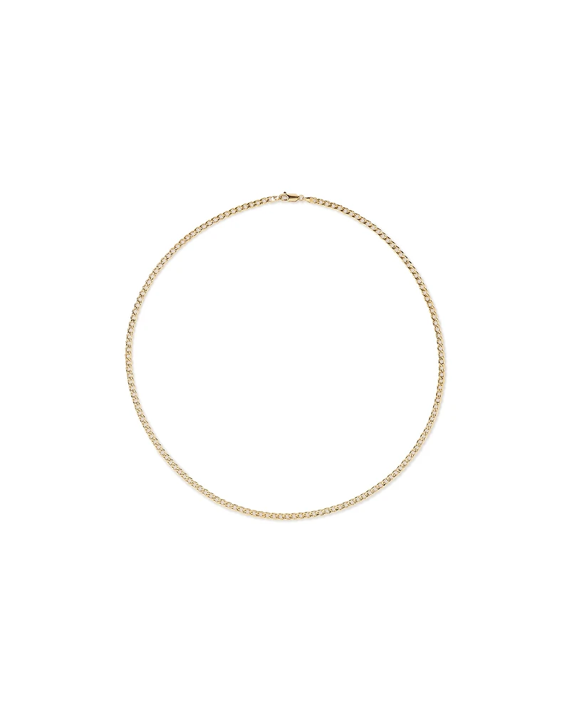 55cm (22") 3.9mm Width Semi Solid Curb Chain in 10kt Yellow Gold