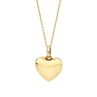 Petit pendentif de cœur en relief en or jaune 10 K