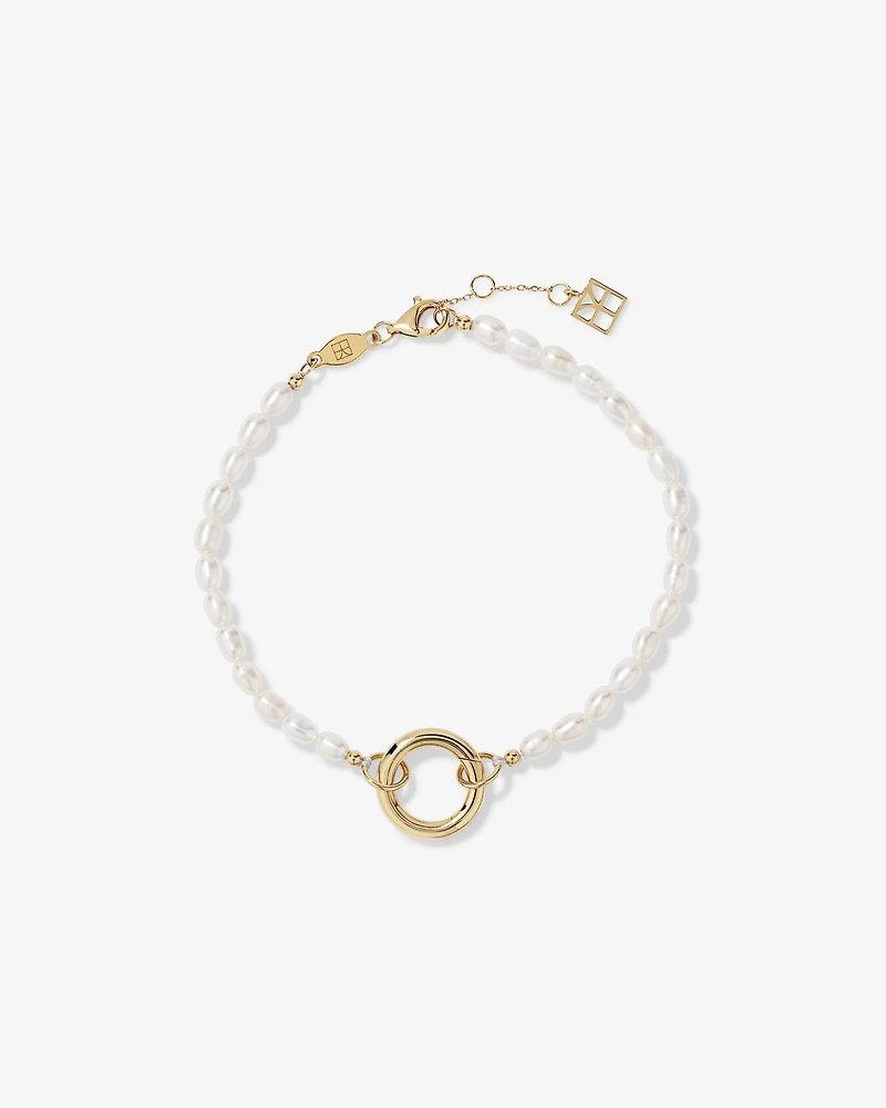 3-3.5mm Cultured Freshwater Pearl Open Chain Bracelet in 10kt Yellow Gold