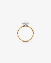 Bague De Fiançailles Halo En Diamant Laboratoire Taille Ovale 1,46 Carat Poids Total Or Jaune Et Blanc 14 Carats