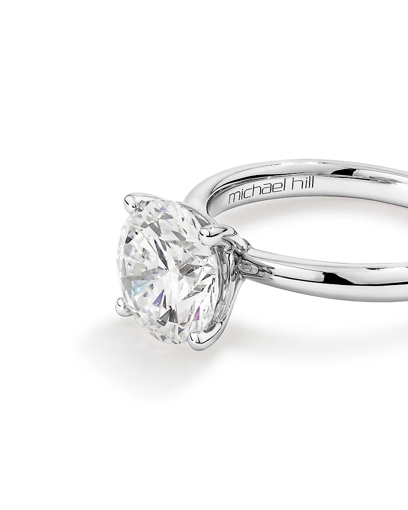 3.00 Carat TW Round Brilliant Laboratory-Grown Diamond Solitaire Engagement Ring in Platinum