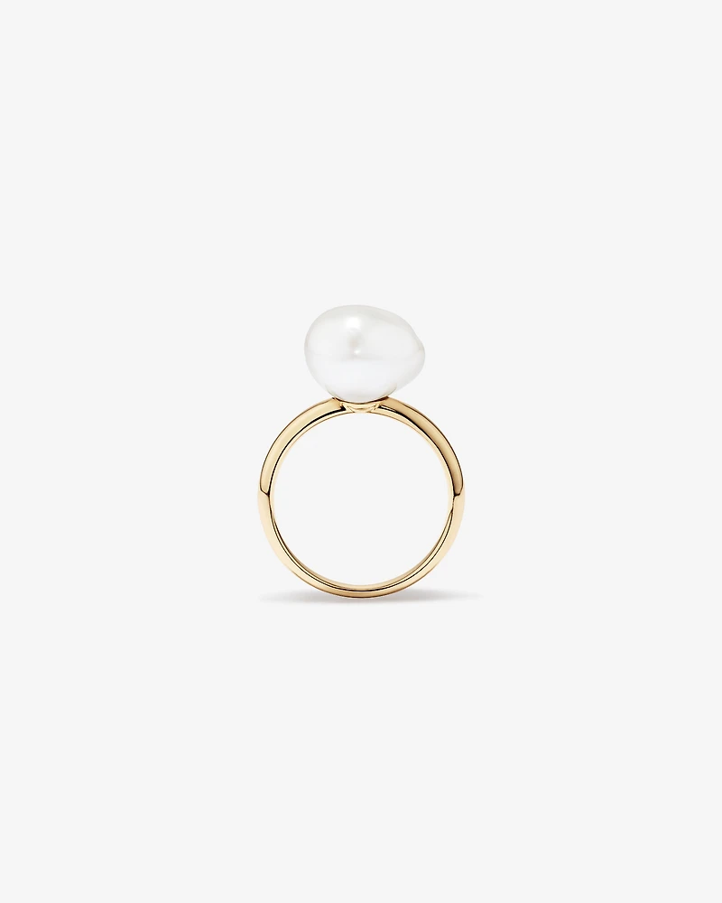 Baroque Cultured Freshwater Pearl Ring in 10kt Yellow Gold