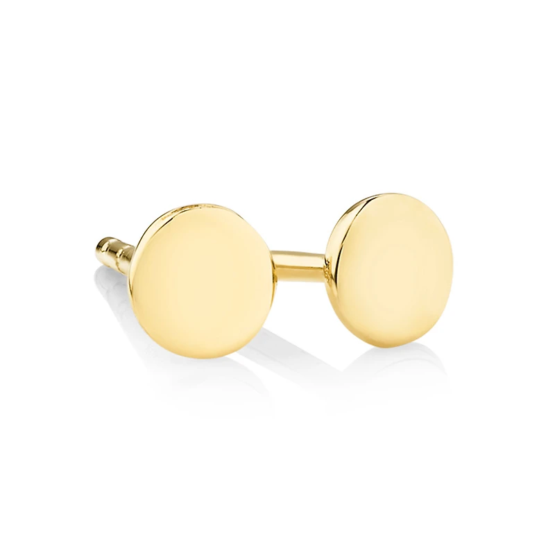 4mm Circle Stud Earrings 10kt Yellow Gold