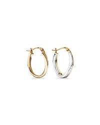 Hoop Earrings in 10kt Yellow & White Gold