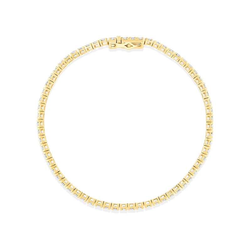 3.28 Carat TW Diamond Tennis Bracelet in 10kt Yellow Gold