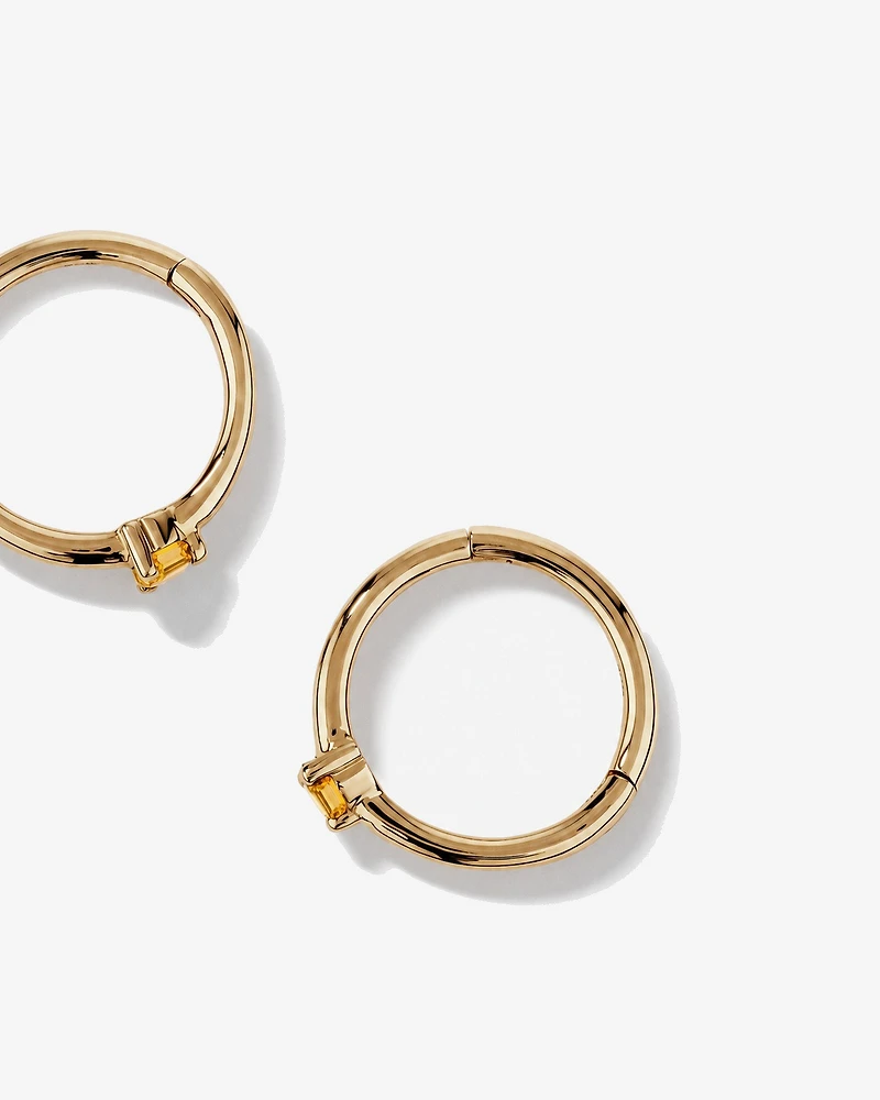10mm Citrine Accent Sleepers in 10kt Yellow Gold
