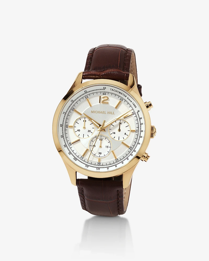 Men's 42mm Chronograph Watch in Gold-Tone Stainless Steel