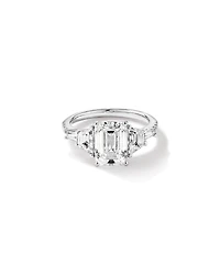 4.26 Carat TW Emerald Cut Laboratory-Grown Diamond Engagement Ring in 18kt White Gold