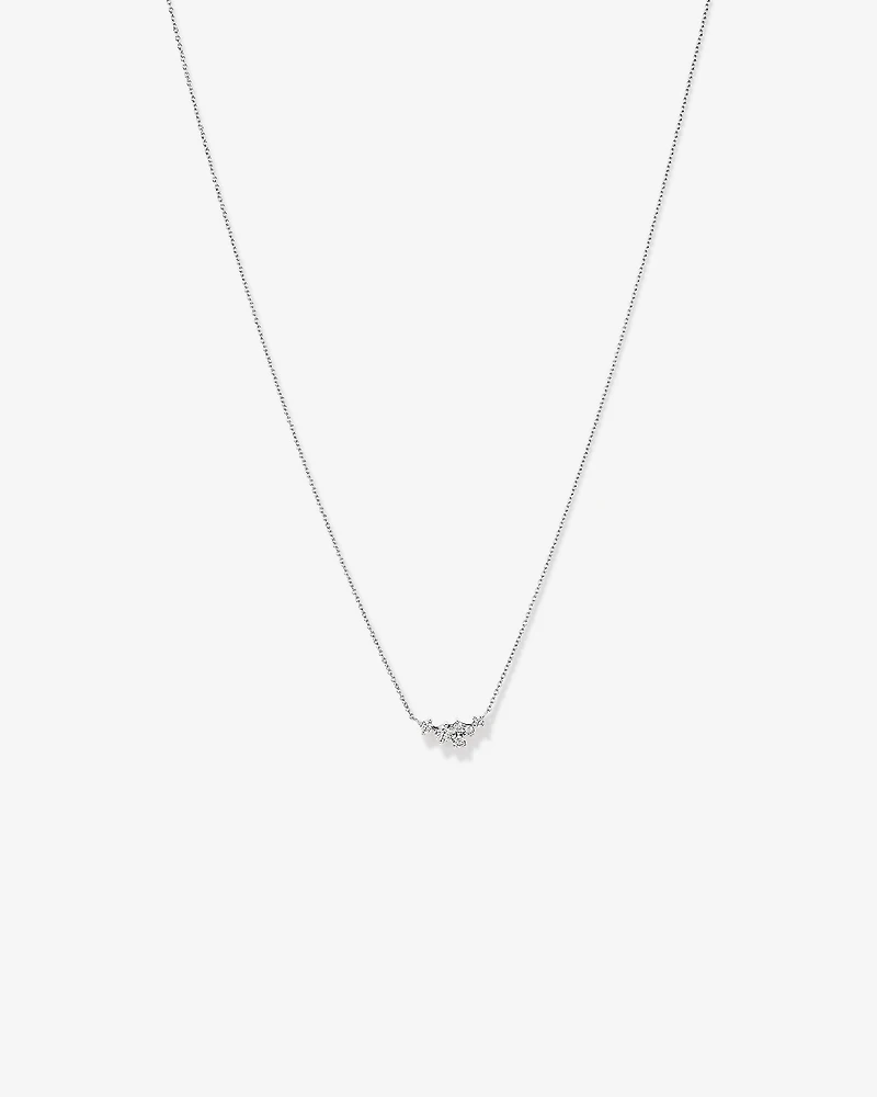 Collier en chaîne câble argent sterling avec zircones cubiques coupes baguette et trillion