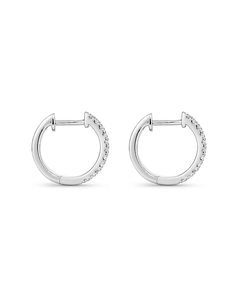 1.00 Carat TW Diamond Dot Dash Huggie Earrings in 14kt White Gold