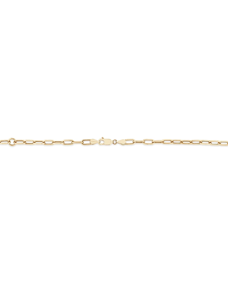 45cm (18”) 3.5mm Hollow Paperclip Chain in 10kt Yellow Gold