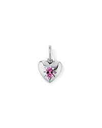 Heart Created Pink Sapphire Pendant in 10kt Gold