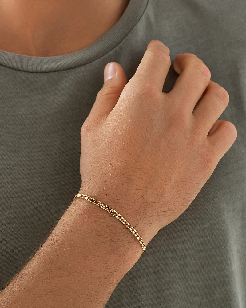 19cm (7.5") Double Oval Curb Bracelet in 10kt Yellow Gold