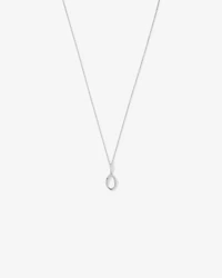 Cubic Zirconia Interlaced Oval Pendant Necklace in Sterling Silver